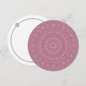 クランベリーレッドのひまわりモザイクラウンドノートカード サンキューカード (正面/裏面)