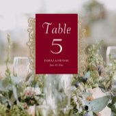 クランベリーレッドシンプルスタイル結婚ズ テーブルナンバー