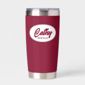 クランベリーレッドスタイル化結婚された花嫁介添人 保温保冷タンブラー (正面)