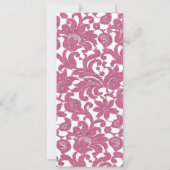 クランベリーレースパーティー結婚またはメニューカード 招待状 (裏面)