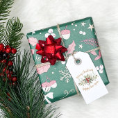 クランベリー付きクリスマスブーケ ギフトタグ