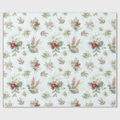 クランベリー付きクリスマスブーケ ラッピングペーパー (フラット)