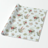 クランベリー付きクリスマスブーケ ラッピングペーパー (アンロールド)