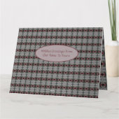 クランベリー及びグレーパターン サンキューカード (裏面)