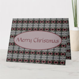 クランベリー及びグレーパターン サンキューカード