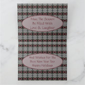 クランベリー及びグレーパターン サンキューカード (内部)