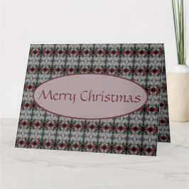 クランベリー及びグレーパターン サンキューカード