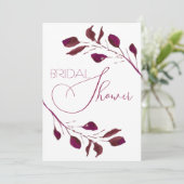 クランベリー水彩フローラブライダルシャワー 招待状 (スタンド正面)