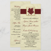 クランベリー秋葉秋秋結婚の プログラム (正面/裏面)