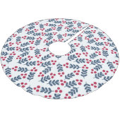 クランベリー赤クリスマスホリデーミニアリズム ブラッシュドポリエステルツリースカート (アングル)