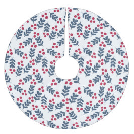 クランベリー赤クリスマスホリデーミニアリズム ブラッシュドポリエステルツリースカート