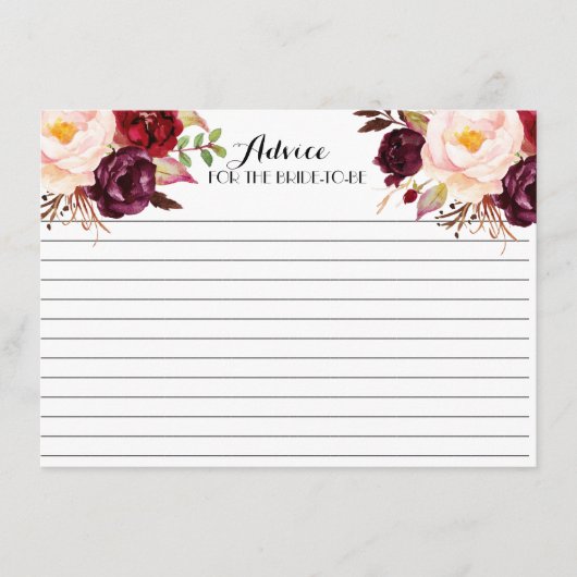 クランベリー、マルサラ、美しいフローラアドバイスカード アドバイスカード (正面)