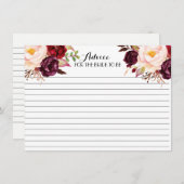 クランベリー、マルサラ、美しいフローラアドバイスカード アドバイスカード (正面/裏面)