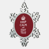 クランベリー·ワイン·ブルゴンデ保ィ·カーム·ハイ·テキスト スノーフレークピューターオーナメント (右)