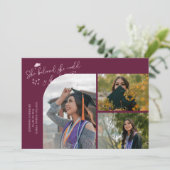 クランベリー 卒業おめでとう フォトカード 彼女はできると信じた 案内状 (スタンド正面)