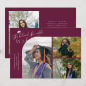 クランベリー 卒業おめでとう フォトカード 彼女はできると信じた 案内状 (正面/裏面)