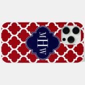 クランベリーWhtモロッコ#5ネイビーブルー名モノグラム Case-Mate iPhoneケース (裏面 (横))