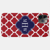 クランベリーWhtモロッコ#5ネイビーブルー名モノグラム Case-Mate iPhoneケース (裏面(横))