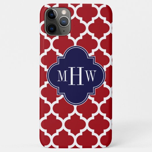 クランベリーWhtモロッコ#5ネイビーブルー名モノグラム Case-Mate iPhoneケース (裏面)