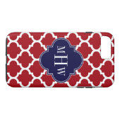 クランベリーWhtモロッコ#5ネイビーブルー名モノグラム Case-Mate iPhoneケース (裏面(横))