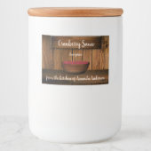 クランベリ素朴ーソース木製品ラベル3"x2" フードラベル (正面)