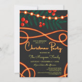 クランベ葉リーズぶら下がったライツクリスマスパーティー 招待状 (正面)