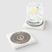 クランボイルドクレスト&タータンチェックノット ストーンコースター (横)