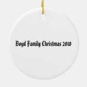 クランボーイドクレストとタータンチェック パーソナライズされた セラミックオーナメント (裏面)