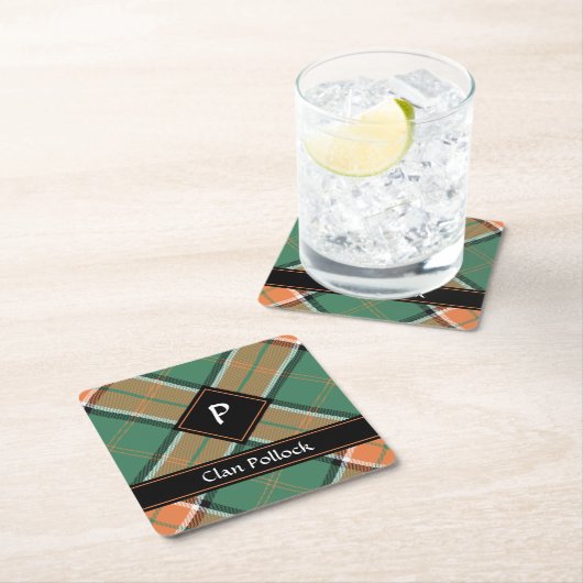 クランポーロックタータンチェックスクエア紙コースター スクエアペーパーコースター (インサイチュ)