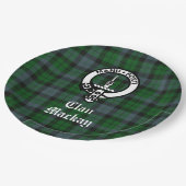 クランマカキークレストバッジとタータンチェックカスタマイズ ペーパープレート (アングル)