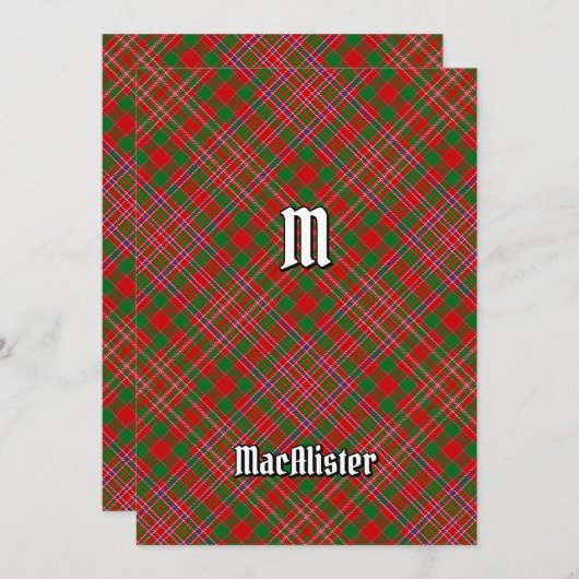 クランマカリスタータータンチェック招待状 招待状 (正面/裏面)