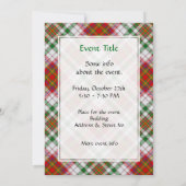 クランマカリスタードレスタータンチェック招待状 招待状 (裏面)