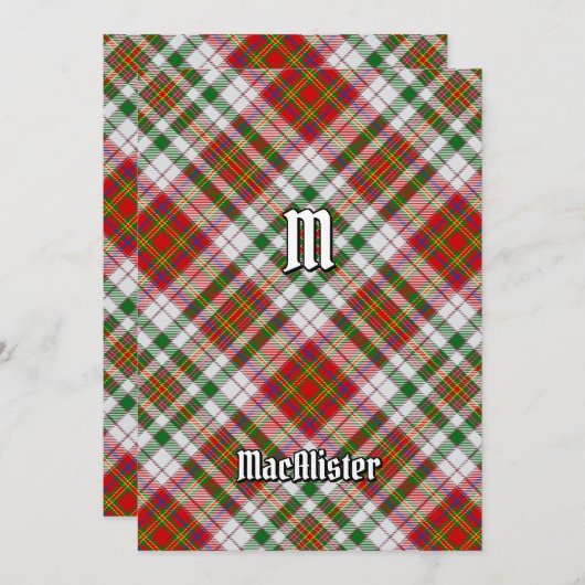 クランマカリスタードレスタータンチェック招待状 招待状 (正面/裏面)