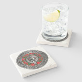 クランマキノンクレスト&タータンチェックノットストーンコースター ストーンコースター (横)