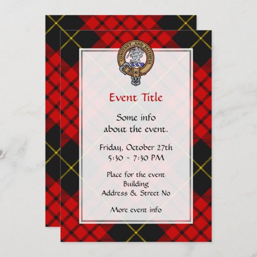 クランマククイーンクレストオーバータルタン 招待状 (正面/裏面)