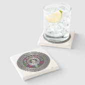 クランマクゴワンクレスト&タータンチェックノット ストーンコースター (横)