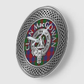 クランマクゴワンクレスト&タータンチェックノット ラージ壁時計 (傾斜)