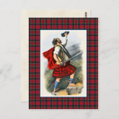クランマクダフヴィンテージイラストレーションタータンチェックフレーム ポストカード (正面/裏面)