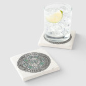 クランマクドウォールクレスト&タータンチェックノット ストーンコースター (横)