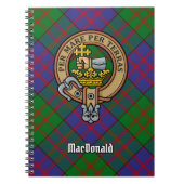 クランマクドナルドのクレストタータンチェック ノートブック (正面)