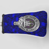 クランマクドナルドのクレスト&タータンチェックオンティスル ゴルフヘッドカバー (正面)