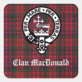 クランマクドナルドのクレスト&モダンタータンチェック スクエアシール (正面)