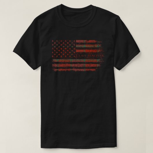 クランマクナブスコットランドタータンチェック米国国旗kilt Scotland Tシャツ (デザイン正面)