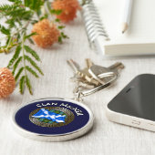 クランマクニールタータンチェックノット&フラグ キーホルダー (側面)