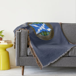 クランマクニールタータンチェックノット&フラグ スローブランケット