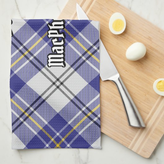 クランマクファーソンブルードレスタータンチェックキッチンタオル キッチンタオル (四つ折り)