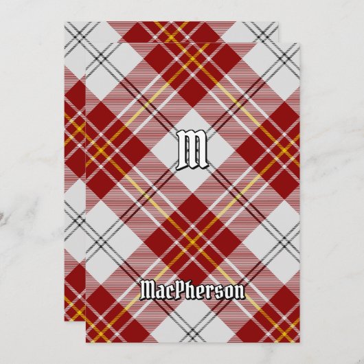 クランマクファーソンレッドドレスタータンチェック招待状 招待状 (正面/裏面)