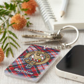 クランマクファーレンクレストオーバードレスタータンチェック キーホルダー (正面右)