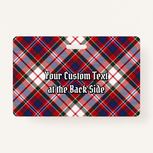 クランマクファーレンクレストオーバードレスタータンチェック バッジ (裏面)