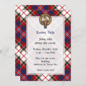 クランマクファーレンクレストオーバードレスタータンチェック 招待状 (正面/裏面)